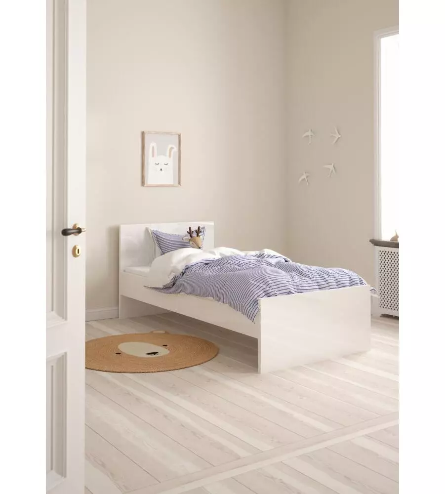 GIROLETTO SINGOLO "NAIA" BIANCO LUCIDO 90X190 CM