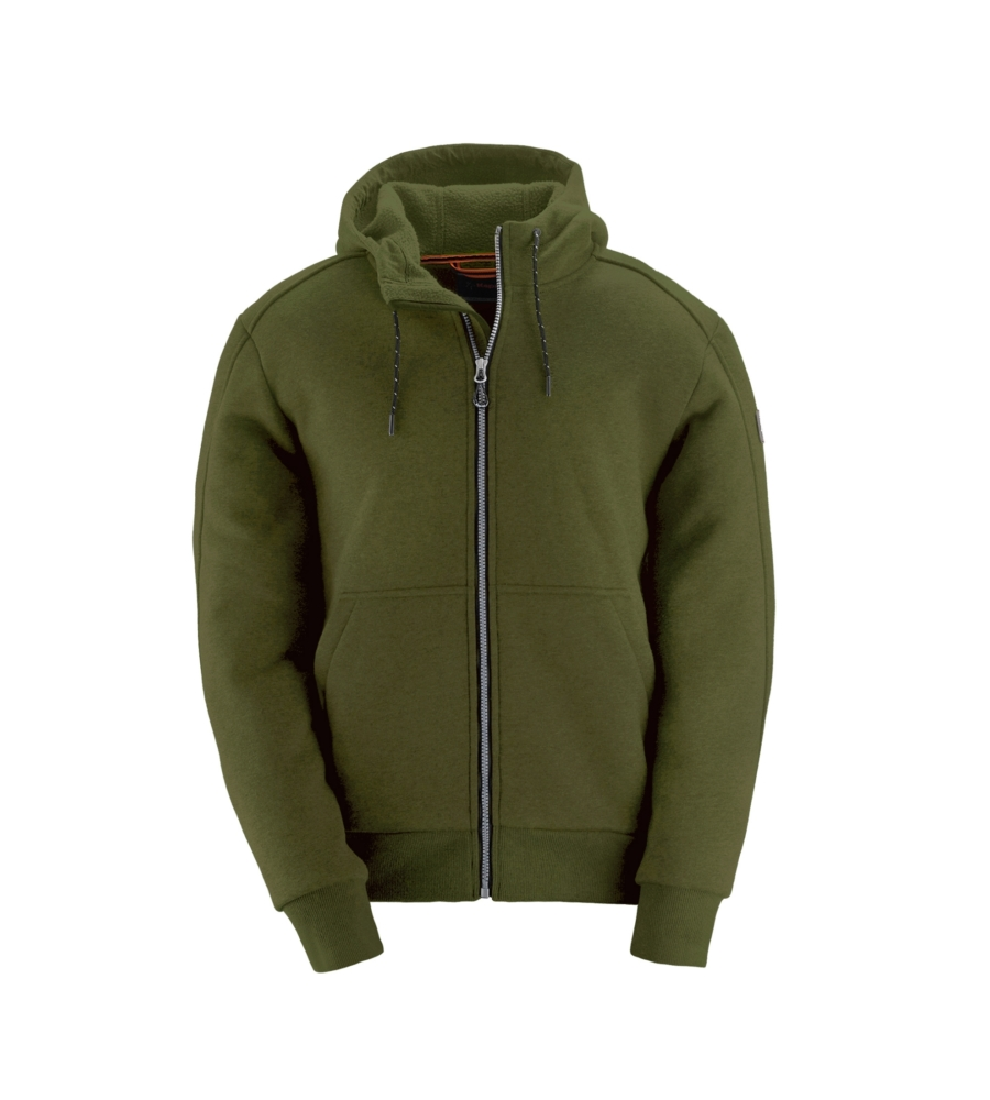 FELPA DA LAVORO IMBOTTITA KAPRIOL "CHILL" CON CAPPUCCIO VERDE, TG XXXL