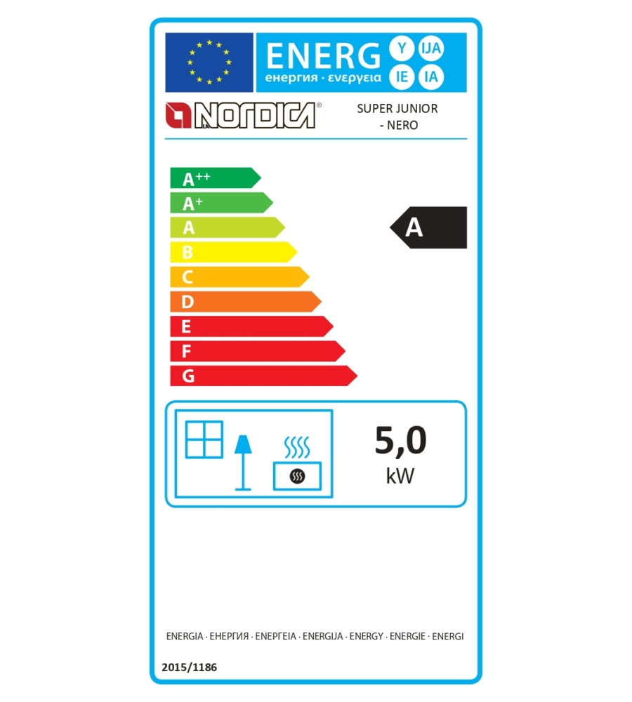 STUFA A LEGNA LA NORDICA + EXTRAFLAME "SUPER JUNIOR" NERO 5 KW