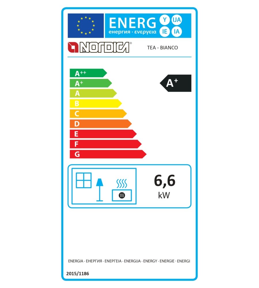 STUFA A LEGNA LA NORDICA + EXTRAFLAME "TEA" BIANCO 6,6 KW