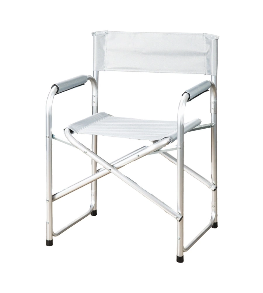 SEDIA DA CAMPEGGIO PIEGHEVOLE EUROGARDEN "REGISTA" IN POLIESTERE GRIGIO CHIARO 56X49X80 CM