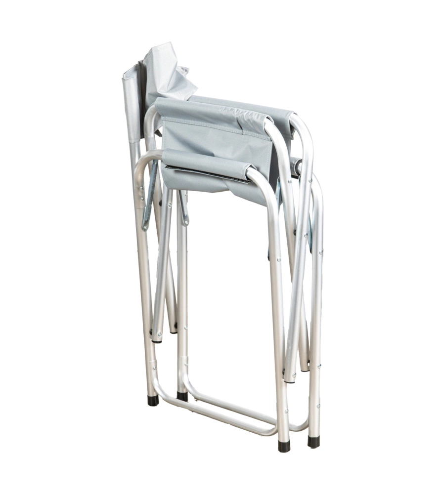 SEDIA DA CAMPEGGIO PIEGHEVOLE EUROGARDEN "REGISTA" IN POLIESTERE GRIGIO CHIARO 56X49X80 CM