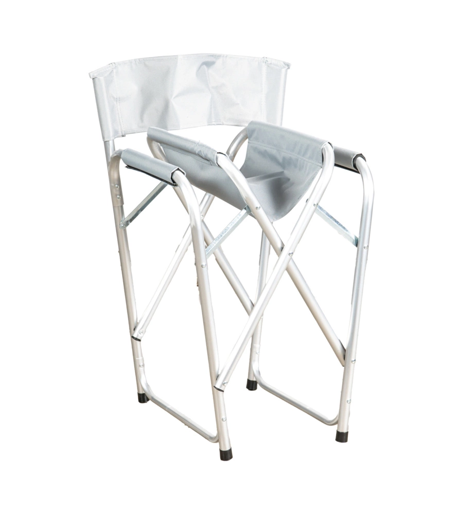 SEDIA DA CAMPEGGIO PIEGHEVOLE EUROGARDEN "REGISTA" IN POLIESTERE GRIGIO CHIARO 56X49X80 CM