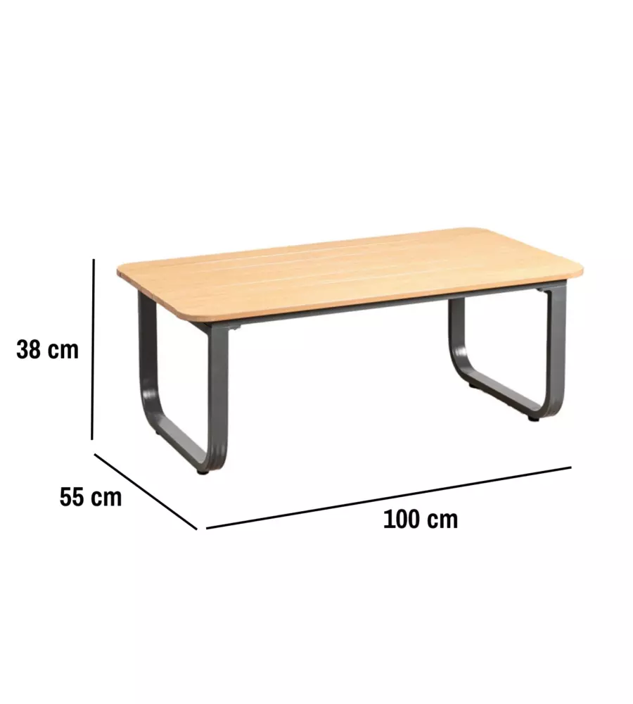 SET DA GIARDINO EUROGARDEN "ANTURIUM" IN ALLUMINIO NERO E CUSCINI ECRÙ 4 SEDUTE