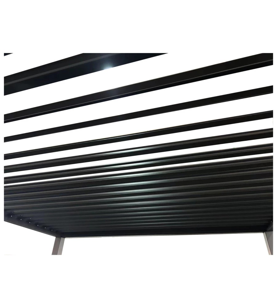 PERGOLA BIOCLIMATICA DA ESTERNO EUROGARDEN "ATENA" CON APERTURA A MANOVELLA IN ALLUMINIO ANTRACITE 3X3 MT