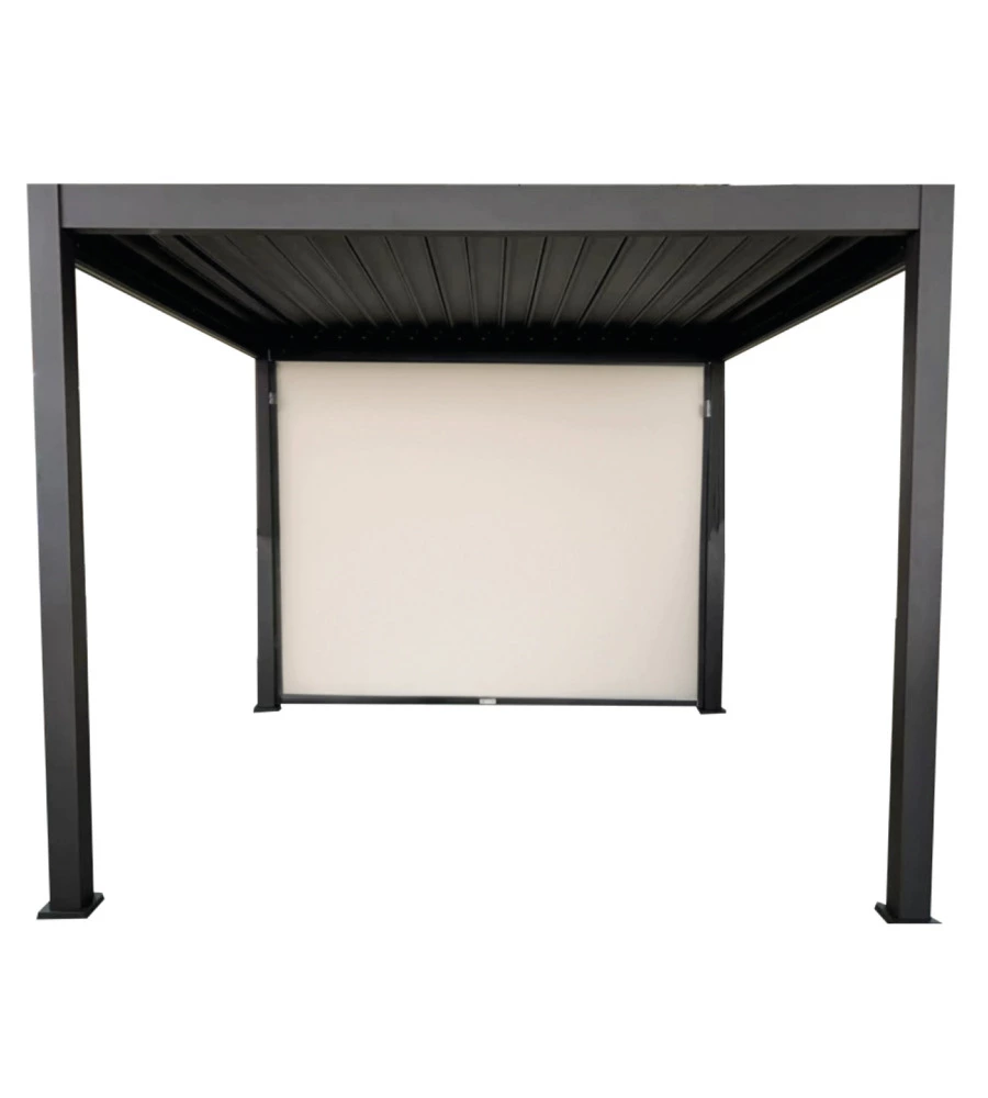 TENDA LATERALE OSCURANTE PER PERGOLA BIOCLIMATICA EURO GARDEN "ATENA ED ERA" IN TEXTILENE ECRÙ LATO 4 MT