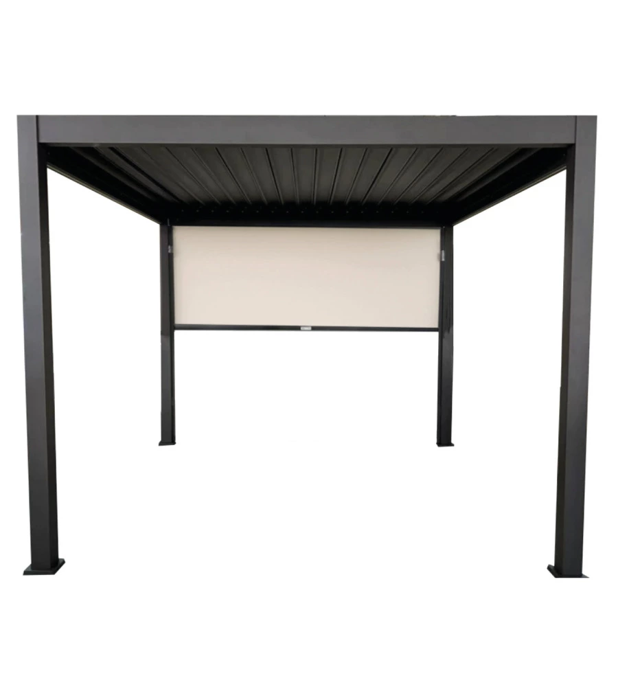 TENDA LATERALE OSCURANTE PER PERGOLA BIOCLIMATICA EURO GARDEN "ATENA ED ERA" IN TEXTILENE ECRÙ LATO 4 MT