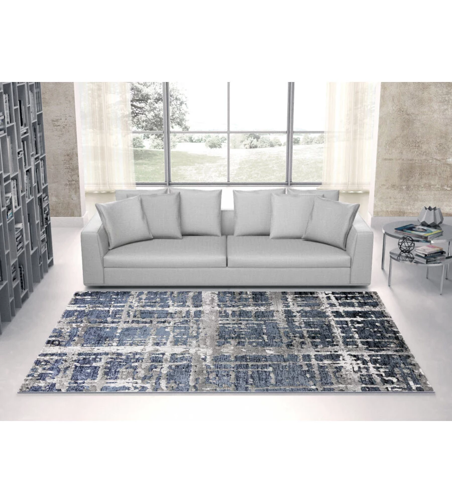 TAPPETO "DOUBLE" BLU, 110X170 CM