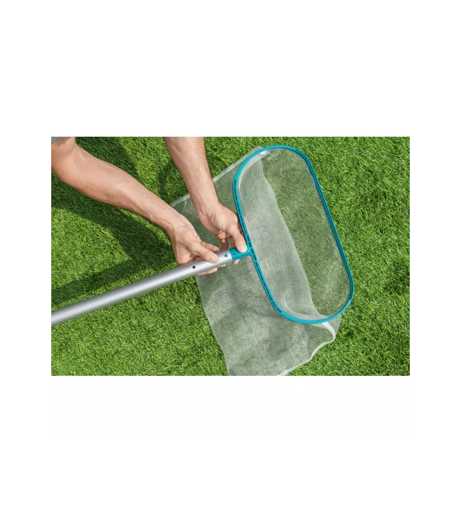 RETINO DI SUPERFICIE A SACCO PER PULIZIA PISCINE BESTWAY AZZURRO 43X30X4,5 CM
