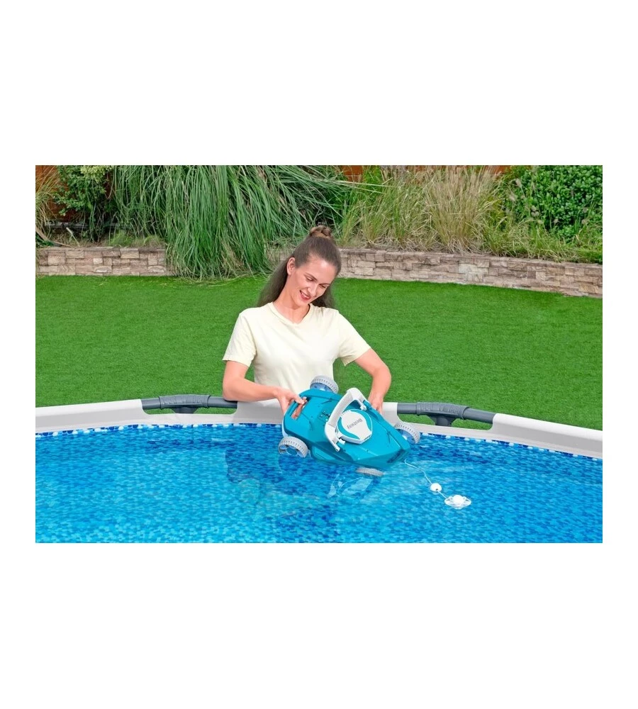 ROBOT PULIZIA PISCINA A BATTERIA BESTWAY "AQUATRONIX" RICARICABILE 2700 L/H