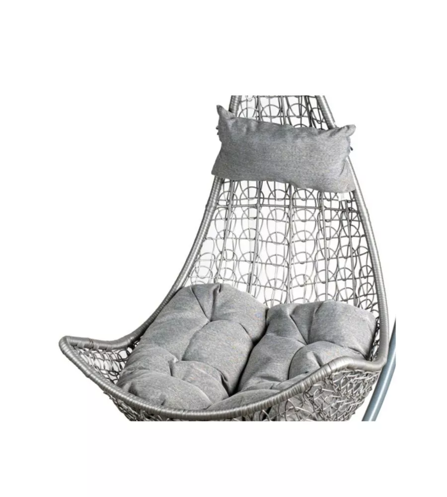 CUSCINO DI RICAMBIO PER POLTRONA SOSPESA EUROGARDEN IN TESSUTO COLORE GRIGIO SCURO SPESSORE 3 CM