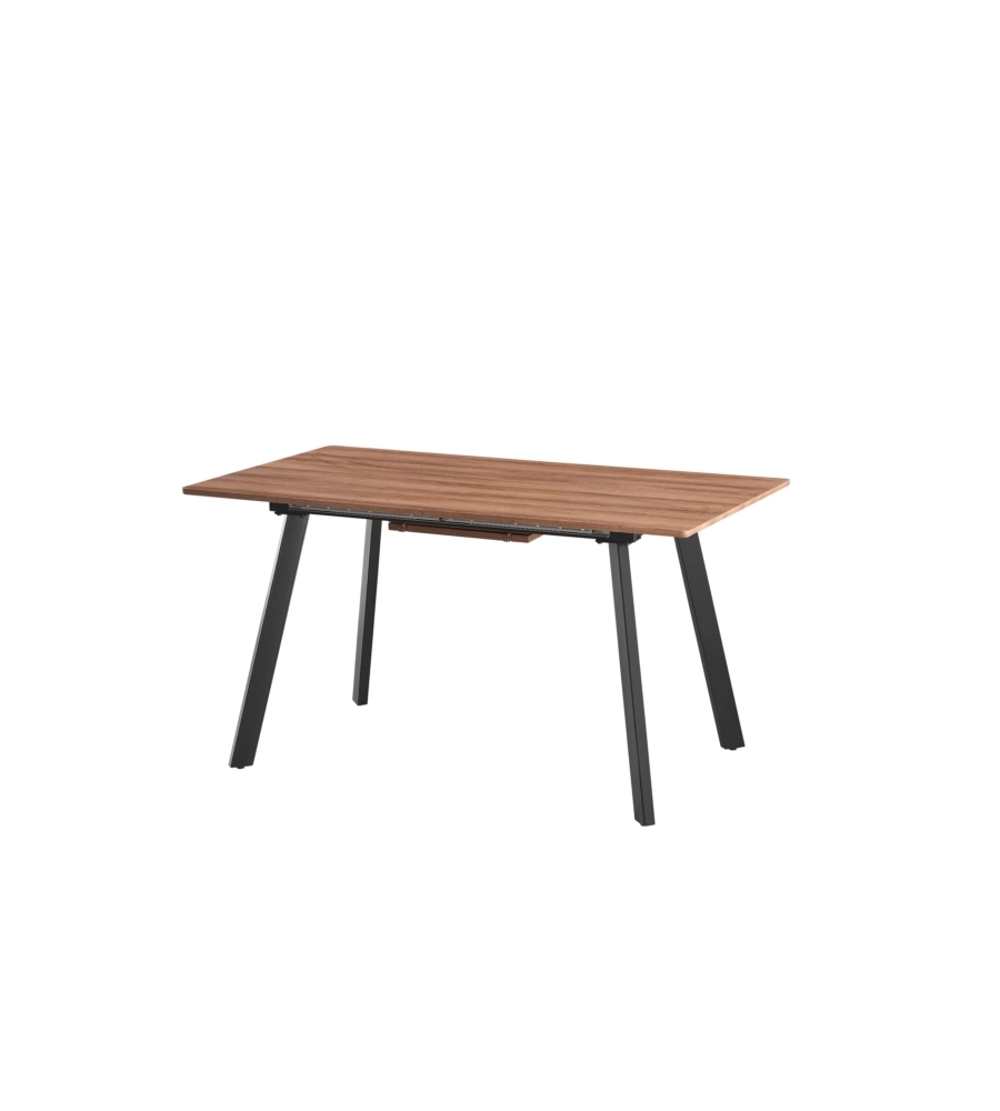 TAVOLO ALLUNGABILE "WILDER" NERO E LEGNO, 140-180X80X76 CM