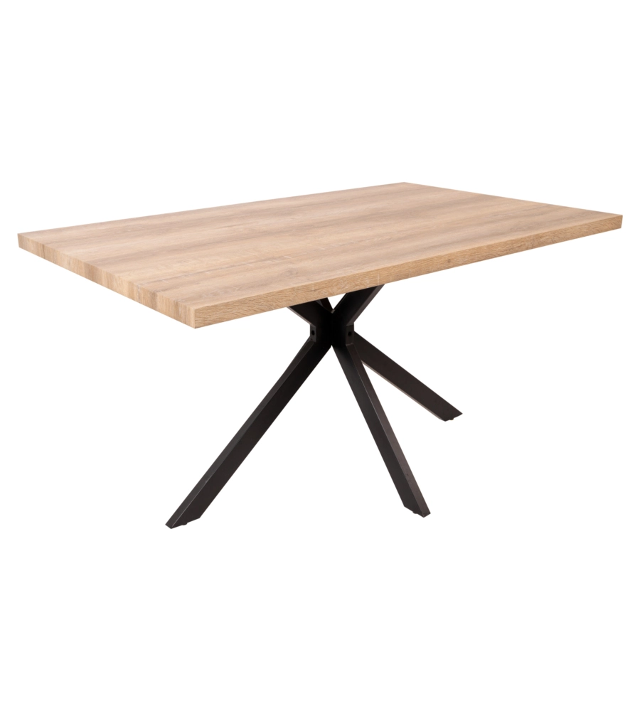 TAVOLO DA PRANZO "EDEN" CON GAMBE IN METALLO NERO, 150X90X75 CM