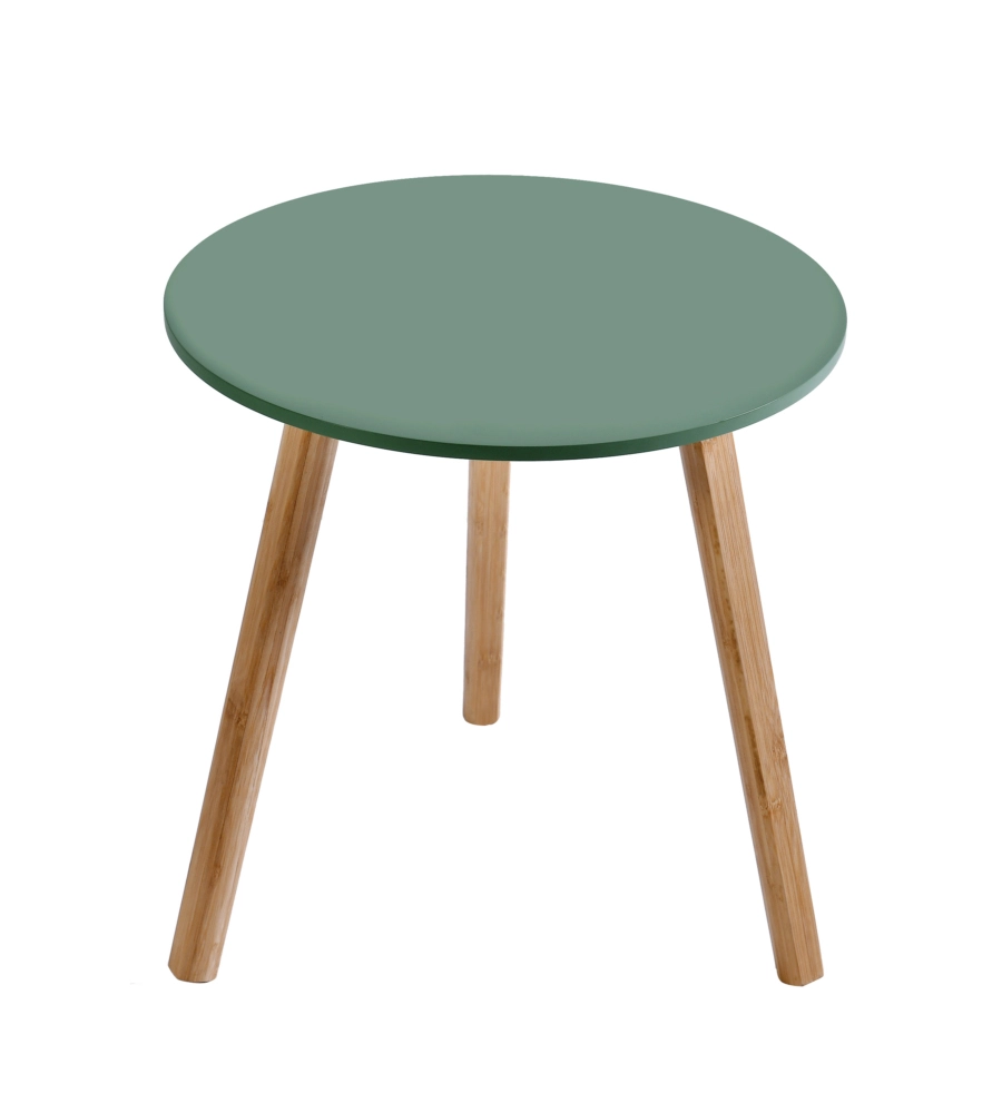 TAVOLINO SALOTTO "LIZZY" VERDE IN BAMBOO, Ø40 CM