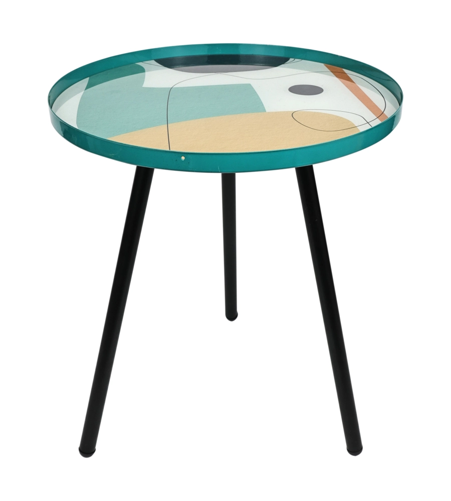 TAVOLINO DA SALOTTO "MIRA" VERDE E NERO, Ø35 CM