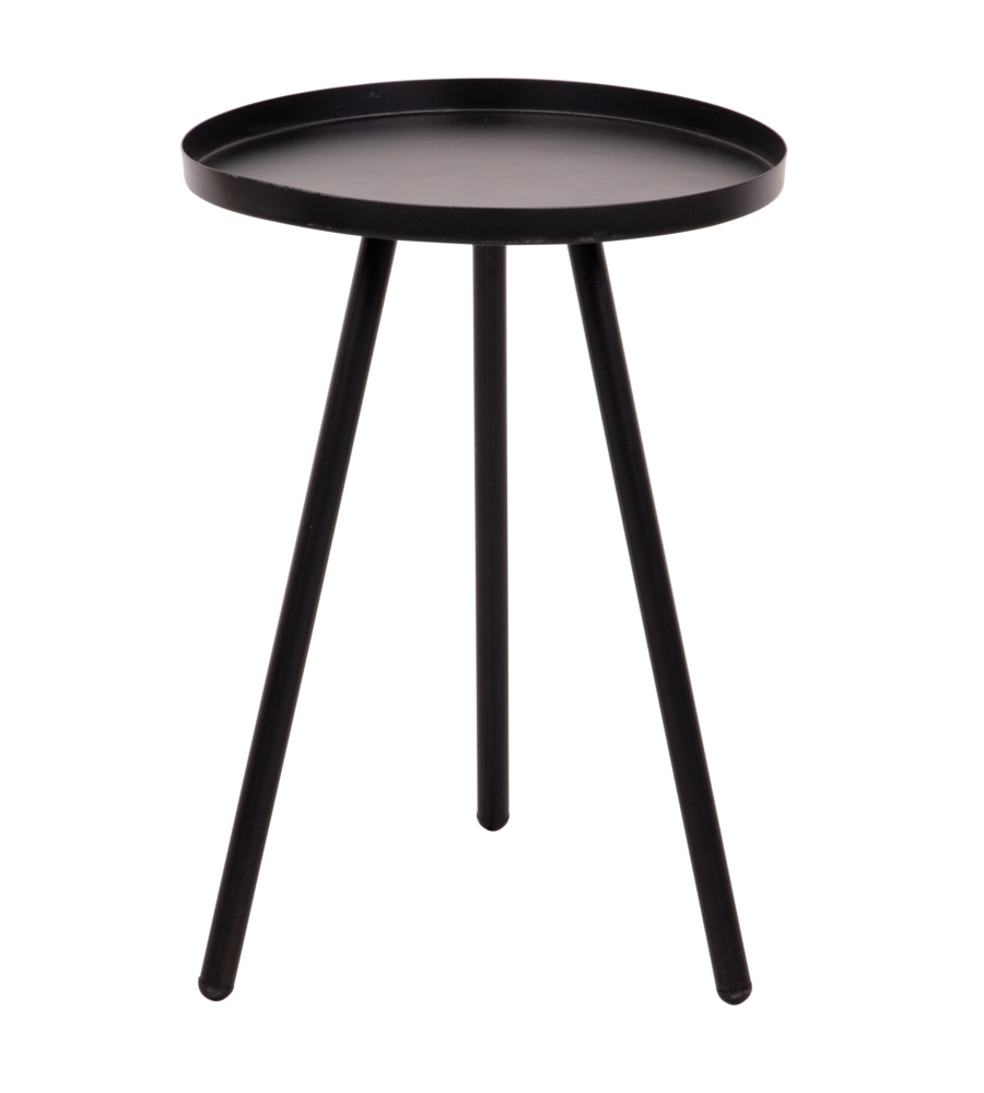 TAVOLINO SALOTTO "DALTON" NERO, Ø30 CM