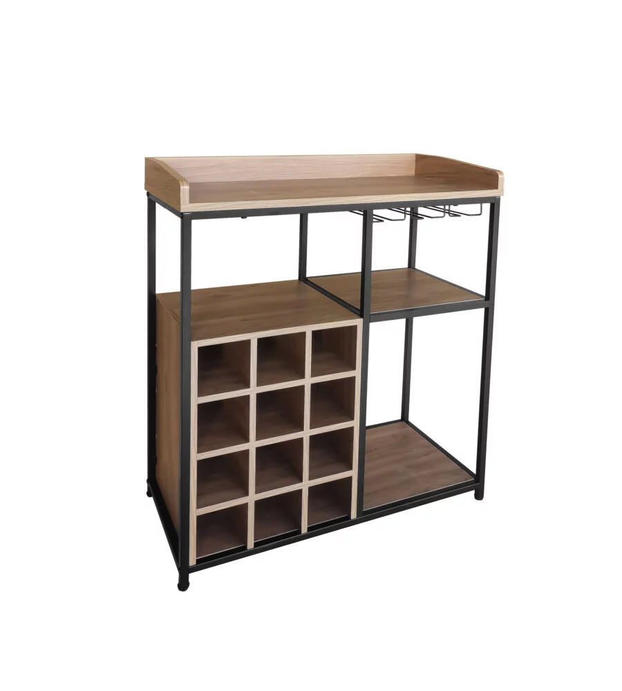 CANTINETTA METALLO NERO, 70X34X82 CM