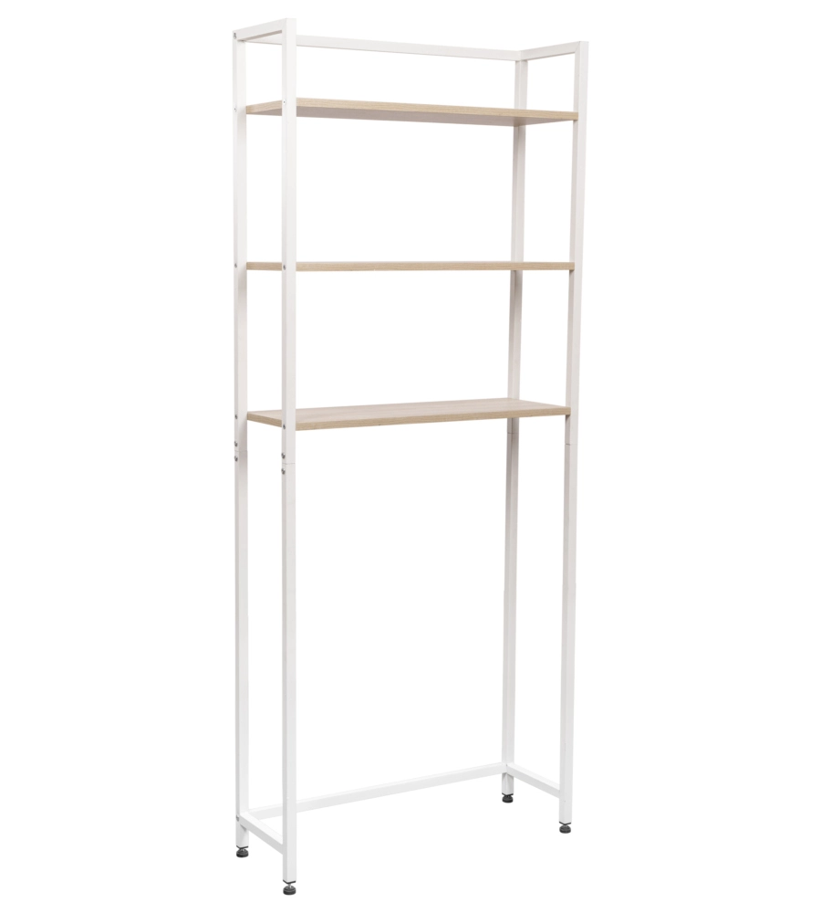 MOBILE LAVATRICE "JANET" BIANCO E LEGNO, 68X24X165 CM