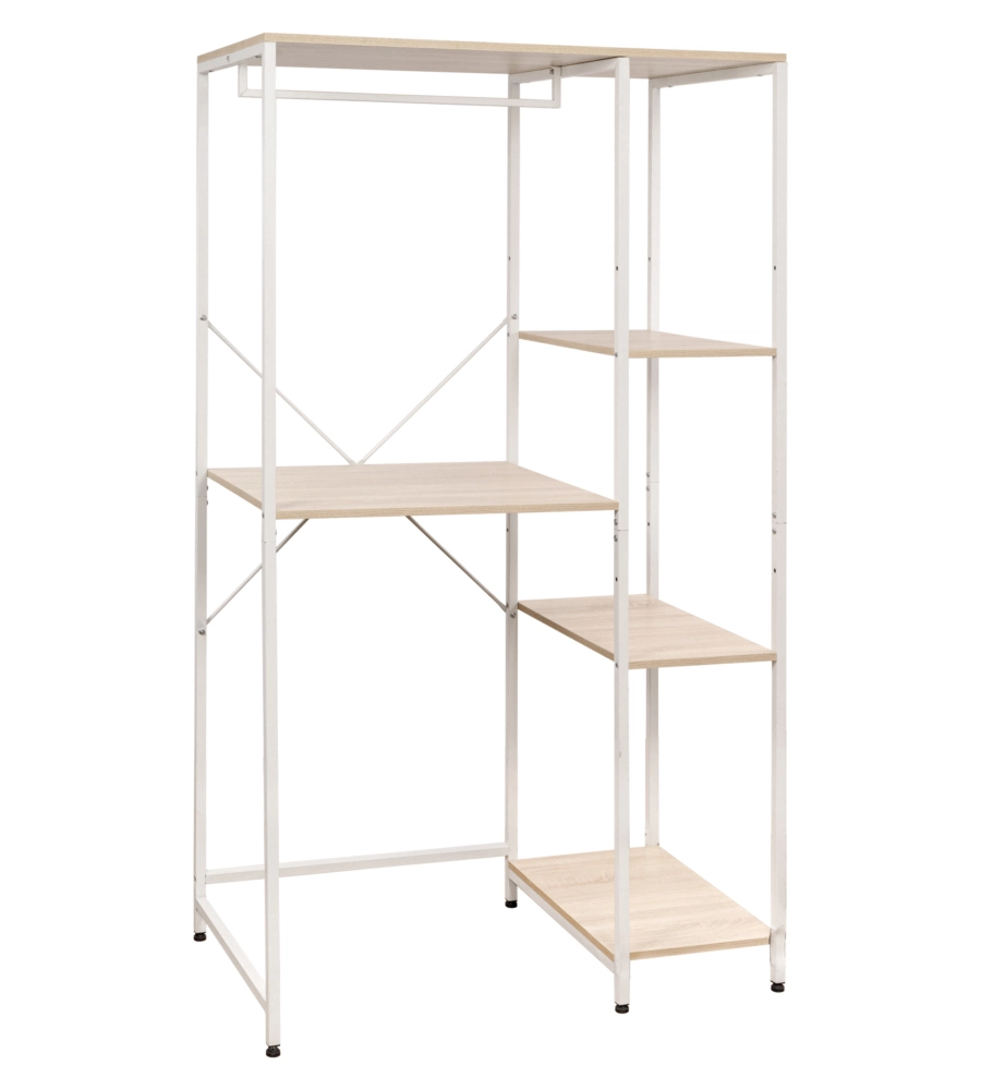 MOBILE LAVATRICE "JANET" BIANCO E LEGNO, 100X60X177 CM