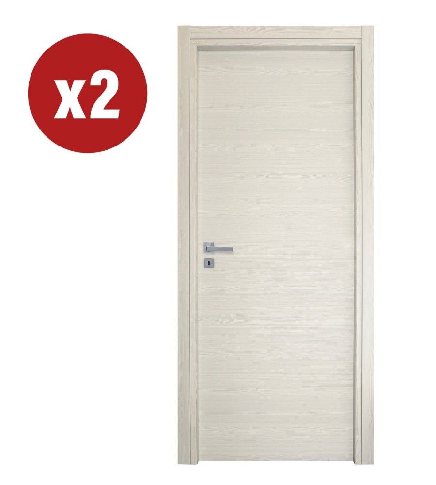 2 PORTE BATTENTI DA INTERNO REVERSIBILI QUARZO, 80X210 CM