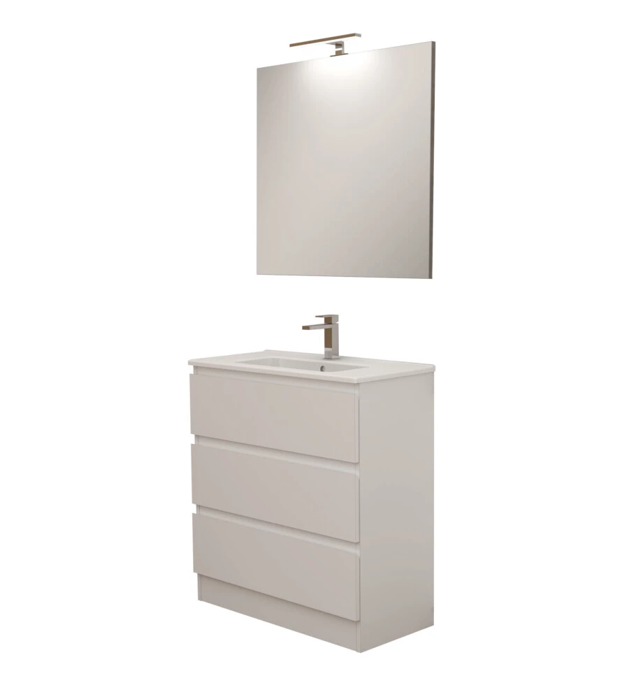 MOBILE BAGNO DA TERRA "LEONARDO" 3 CASSETTI BIANCO, 78X39,5X85 CM