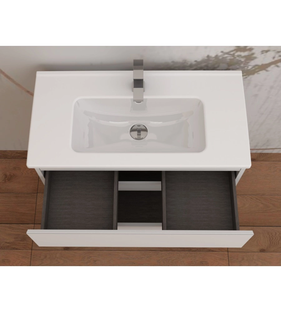 MOBILE BAGNO DA TERRA "LEONARDO" 3 CASSETTI BIANCO, 78X39,5X85 CM
