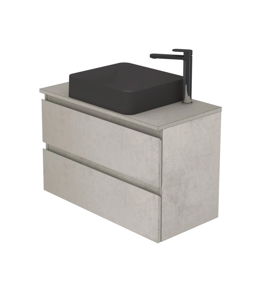 MOBILE BAGNO "LEONARDO" CEMENTO CON LAVELLO AD APPOGGIO, 78X40X50 CM