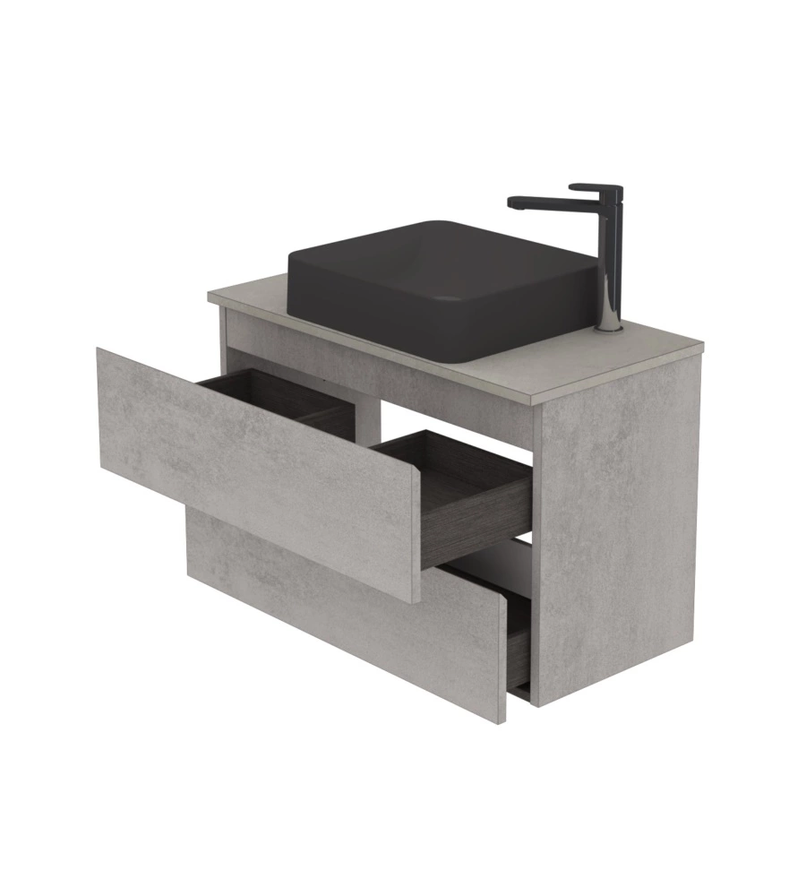 MOBILE BAGNO "LEONARDO" CEMENTO CON LAVELLO AD APPOGGIO, 78X40X50 CM