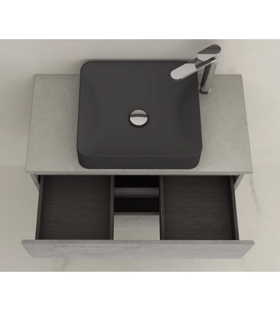 MOBILE BAGNO "LEONARDO" CEMENTO CON LAVELLO AD APPOGGIO, 78X40X50 CM