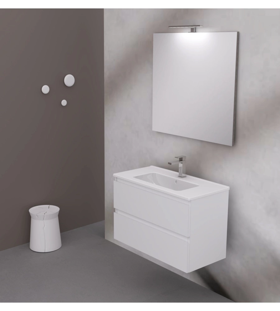 MOBILE BAGNO "LEONARDO" BIANCO, 80 CM