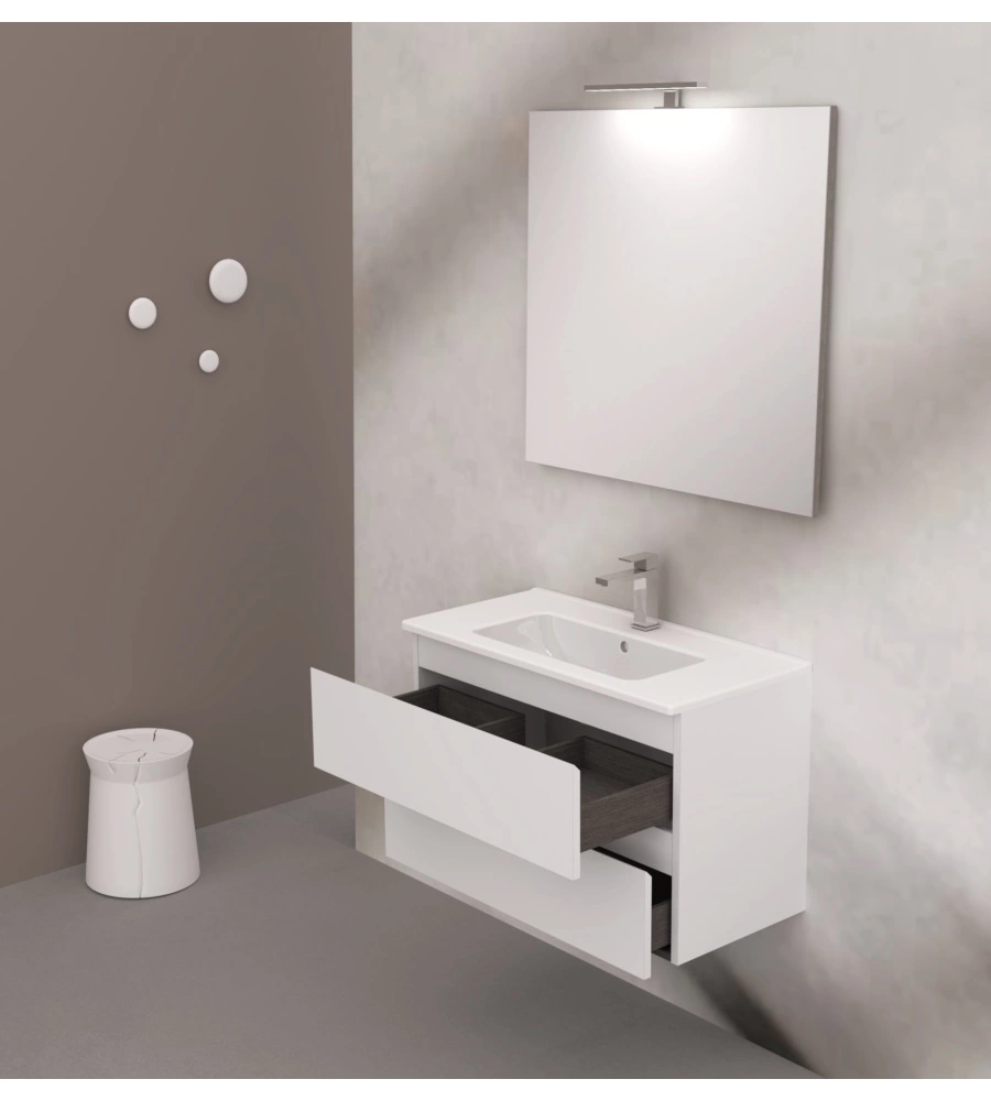 MOBILE BAGNO "LEONARDO" BIANCO, 80 CM