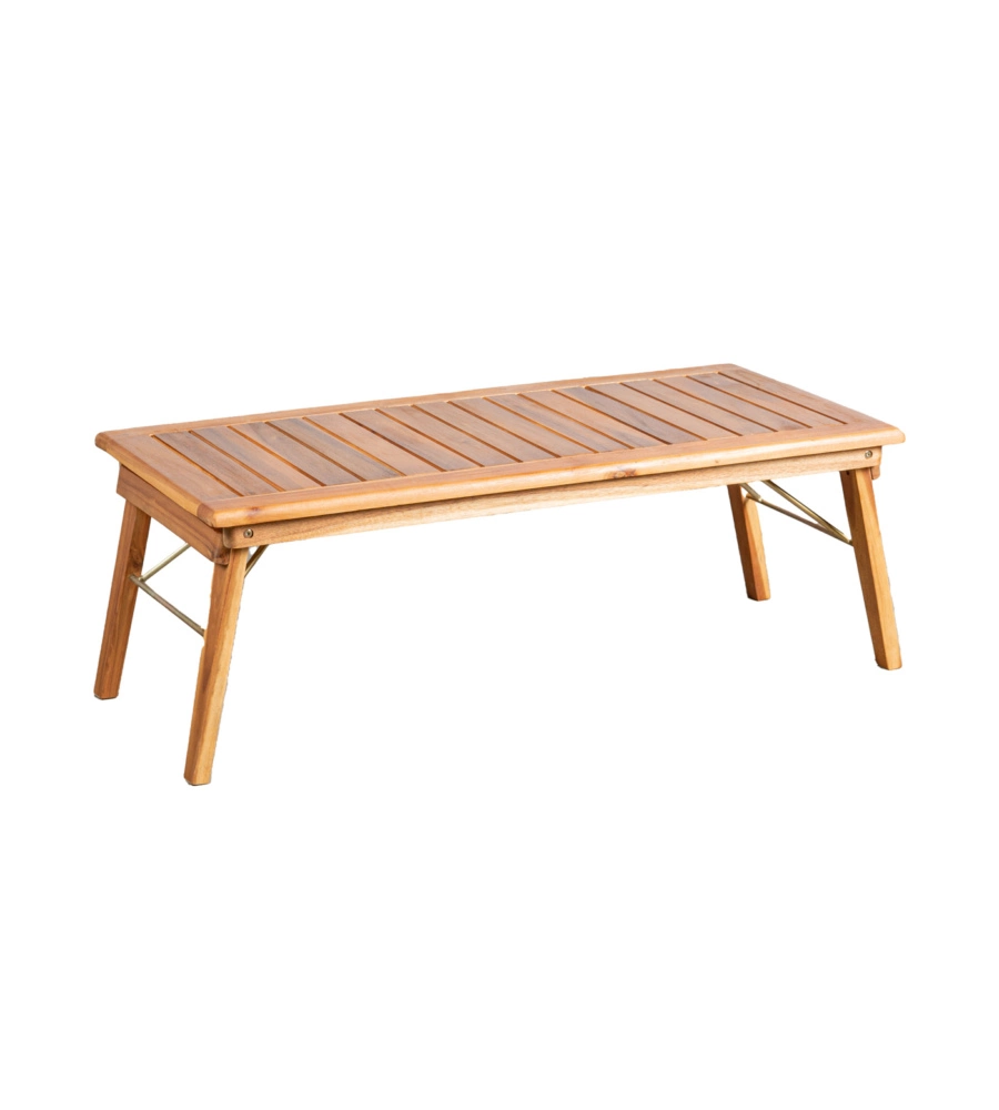 SET DA ESTERNO PIEGHEVOLE EUROGARDEN "PRIMAVERA" IN LEGNO DI ACACIA E POLIESTERE ECRÙ 4 SEDUTE E TAVOLINO