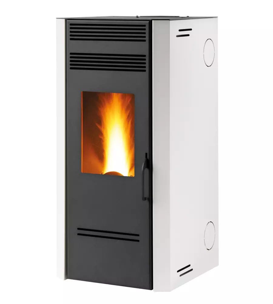 STUFA A PELLET VENTILATA E CANALIZZATA CARIS "BLUMA" BIANCO 7,1 KW
