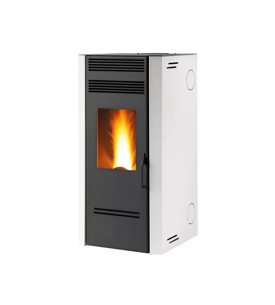 Stufa a pellet canalizzata Caris "Bluma" bianco 7,5 kW
