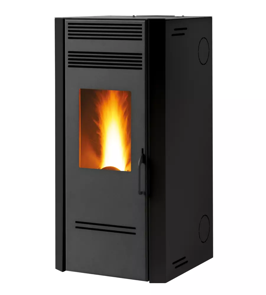 STUFA A PELLET VENTILATA E CANALIZZATA CARIS "BLUMA" NERO 7,1 KW