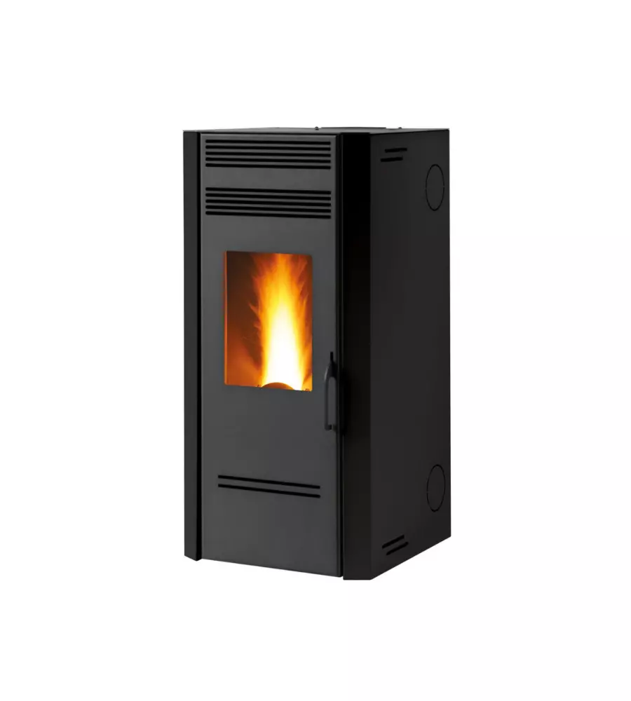 Stufa a pellet canalizzata Caris "Bluma" nero 7,5 kW