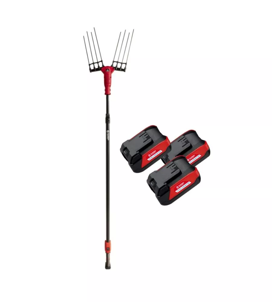 ABBACCHIATORE OLIVE A BATTERIA BLUEBIRD "OLIMPO 23-56 AT" MOVIMENTO OSCILLATORIO LATERALE 21V + 3 BATTERIE 21V 5AH + ASTA TELESCOPICA 2,2-3,1 MT
