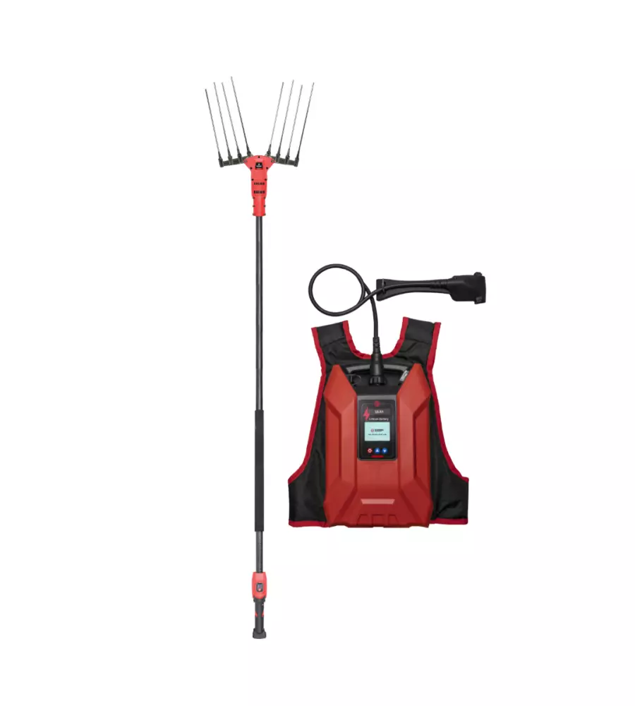 ABBACCHIATORE OLIVE A BATTERIA ZAINATO DC50.4 BLUE BIRD "OLIMPO 23-56" MOVIMENTO ORIZZONTALE  ASTA FISSA 2,4 MT