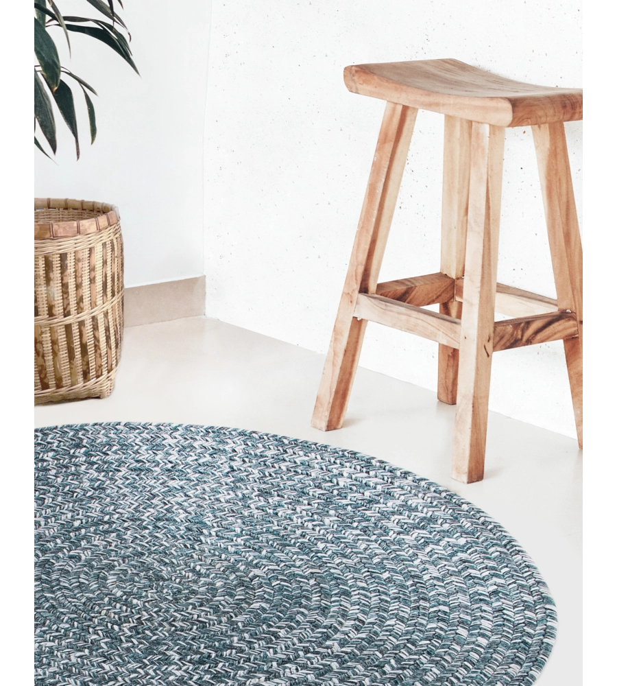 TAPPETO "SOLID" ROTONDO ACQUA, Ø 120 CM