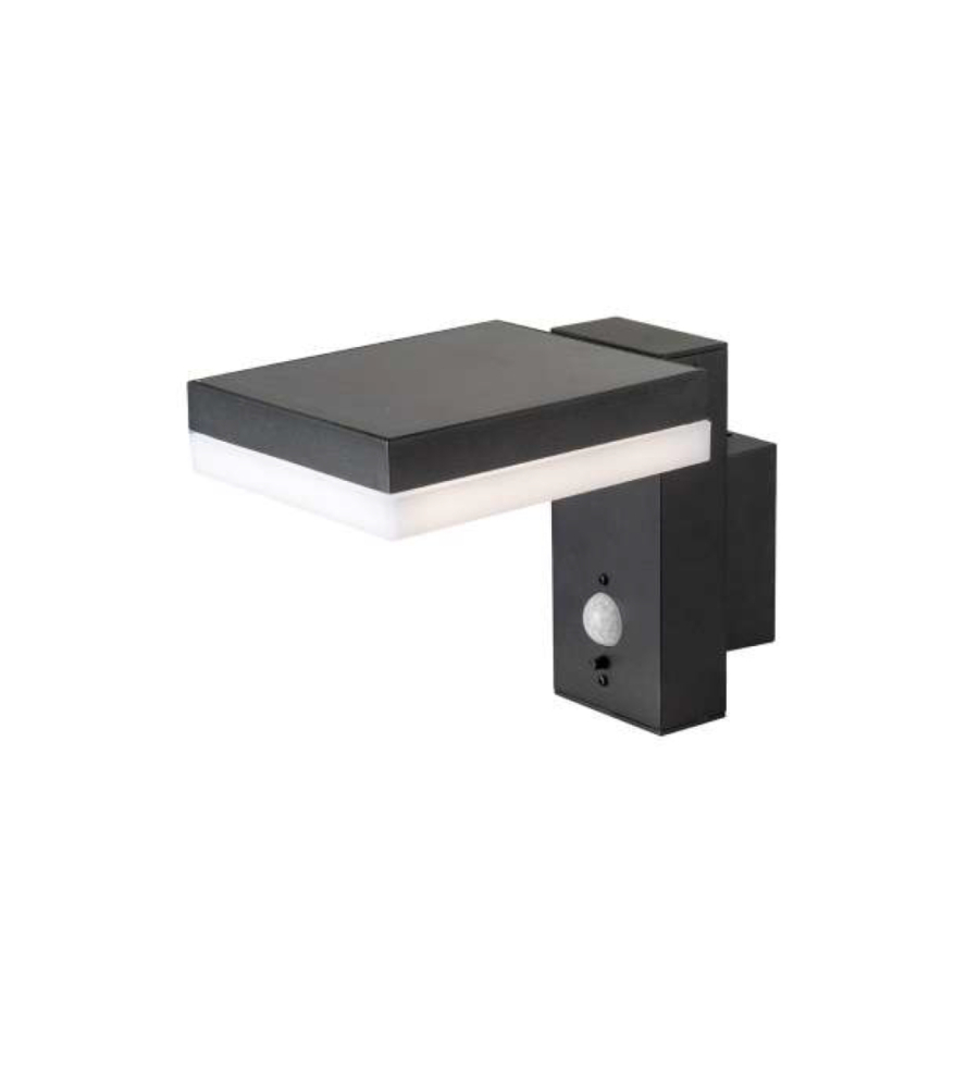 APPLIQUE SOLARE RETTANGOLARE CON SENSORE 3000K IP44, 22,9X13X15,5CM