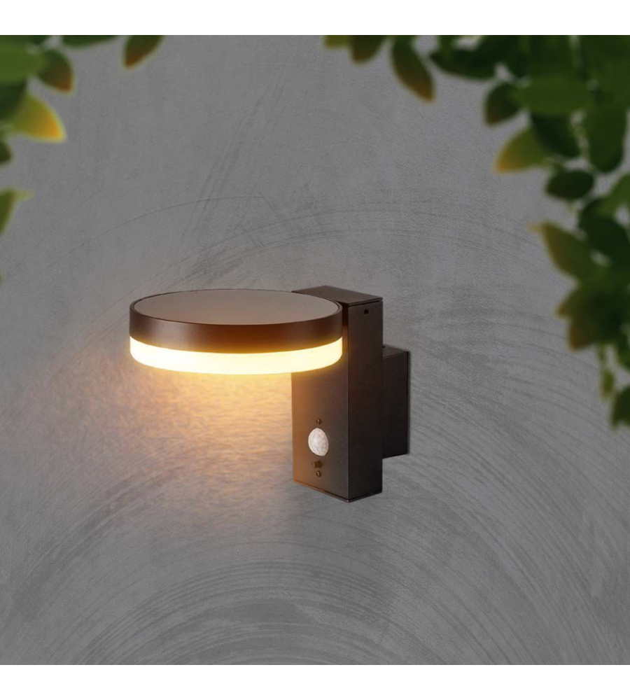APPLIQUE SOLARE ROTONDA CON SENSORE 3000K IP44, 22,9X15,5X15,5 CM