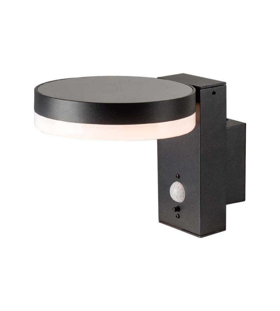APPLIQUE SOLARE ROTONDA CON SENSORE 3000K IP44, 22,9X15,5X15,5 CM