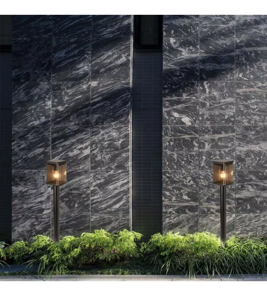 PALETTO SOLARE DA ESTERNO NERO 3000K IP44, 12X12X80 CM
