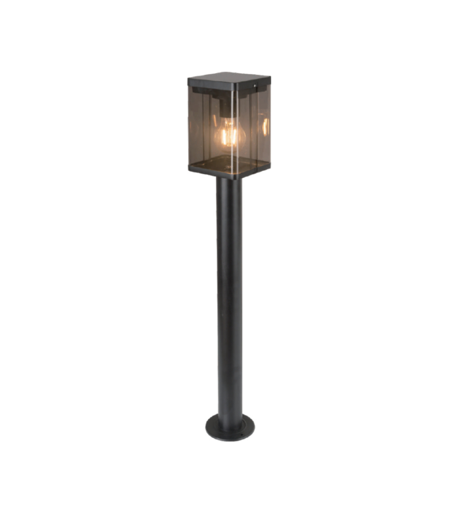 PALETTO SOLARE DA ESTERNO NERO 3000K IP44, 12X12X80 CM