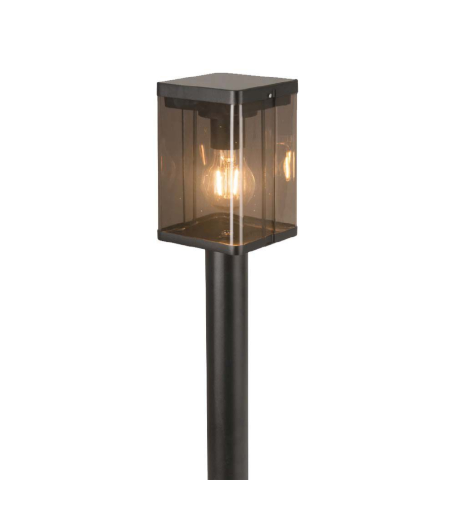 PALETTO SOLARE DA ESTERNO NERO 3000K IP44, 12X12X80 CM