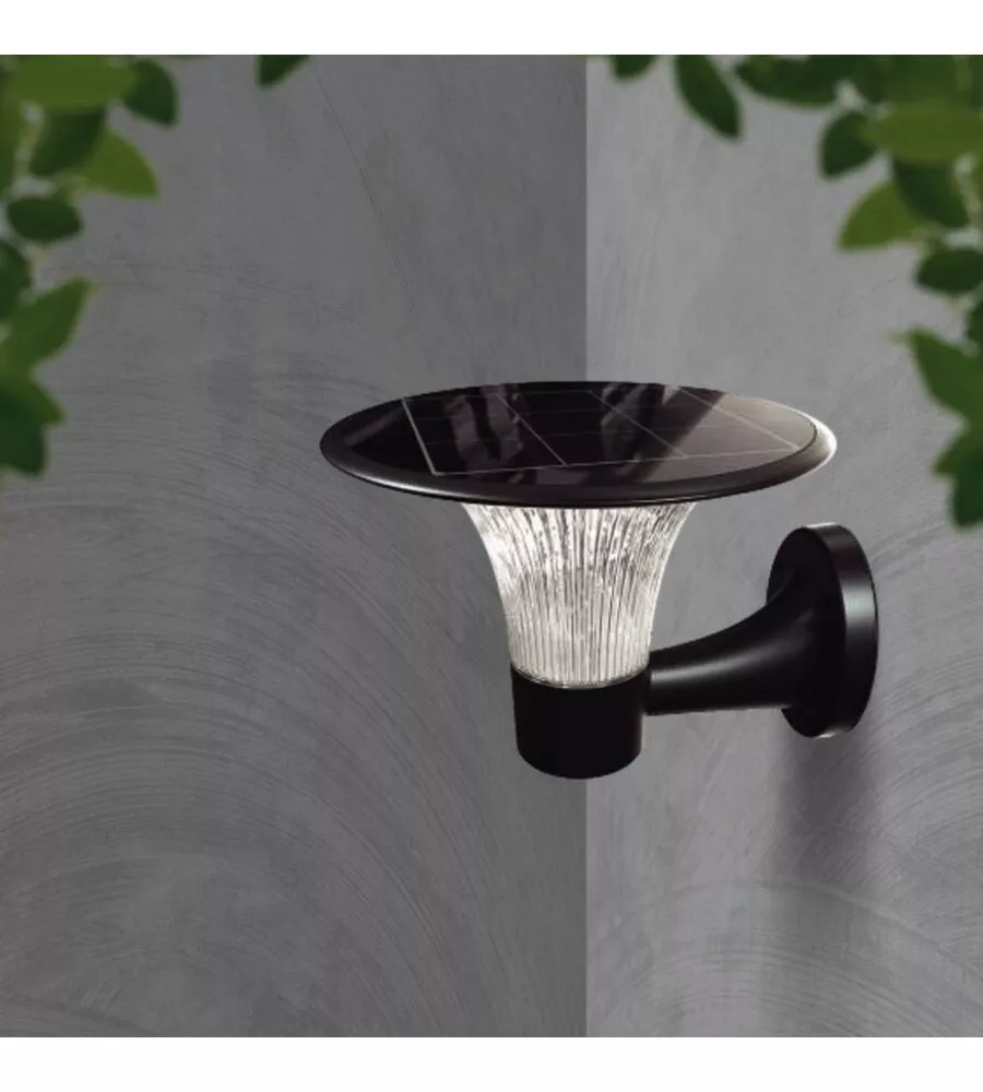 APPLIQUE SOLARE 15W CON BATTERIA NERA IP65