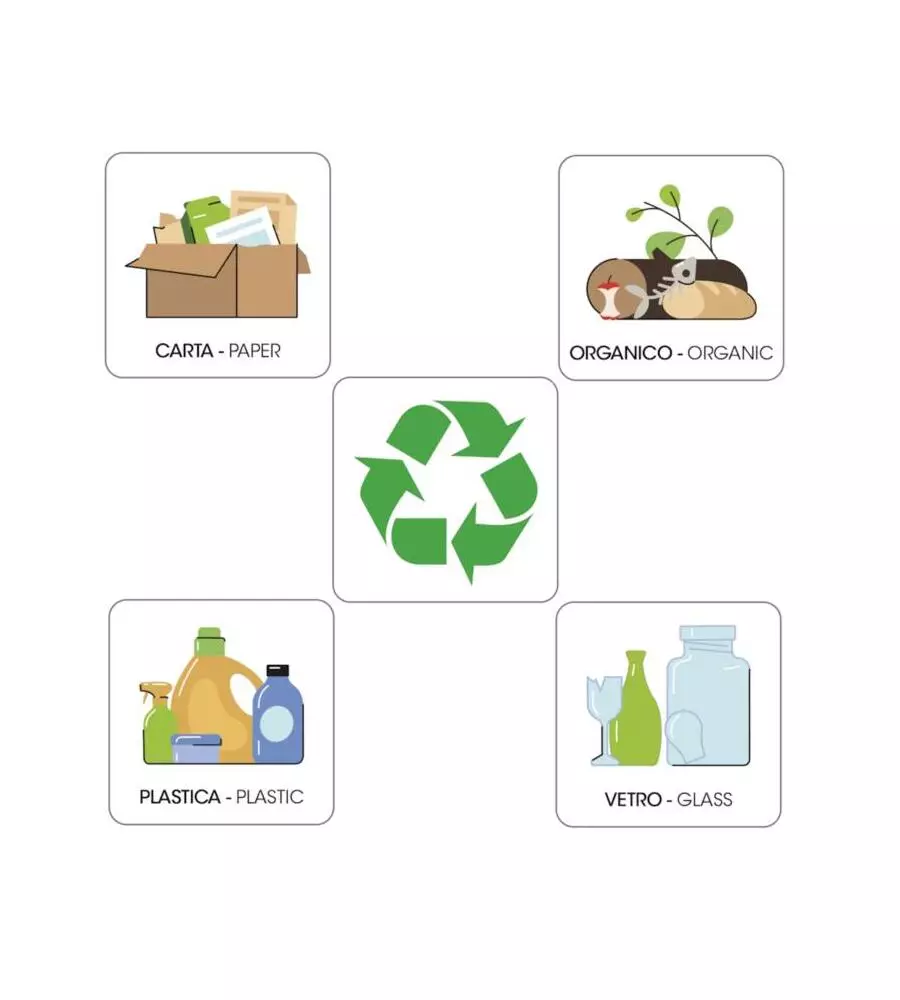 Pattumiera Bama "Poker" colori assortiti 20 lt 1 pezzo