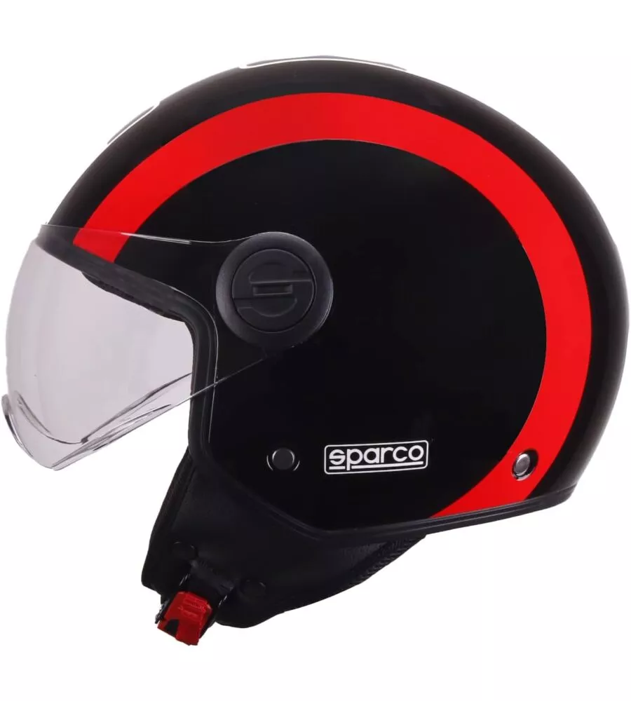 CASCO MOTO SPARCO SP601 NERO/ROSSO TG.S