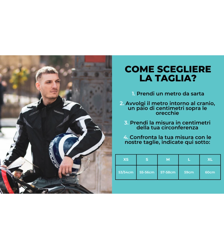 CASCO MOTO SPARCO SP601 NERO/ROSSO TG.XL