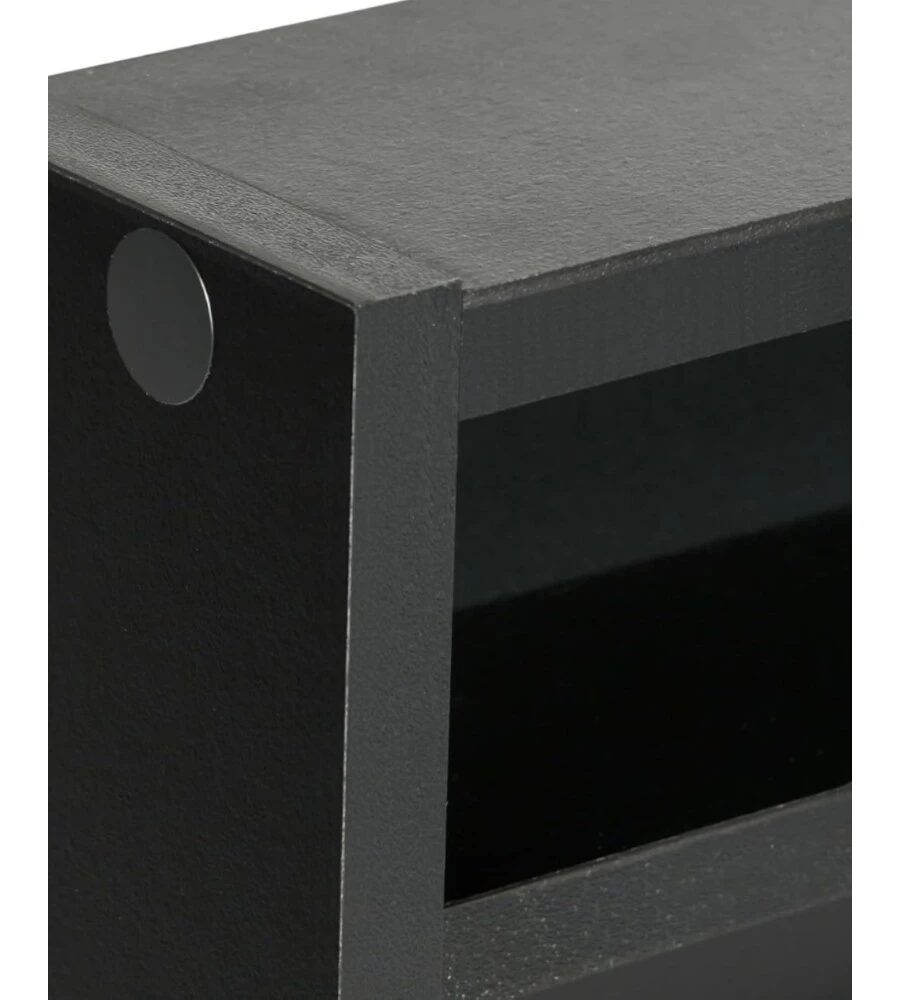 VETRINETTA ESPOSITORE PER COLLEZIONISMO BELLAHOME NERO CON ANTE IN VETRO TEMPERATO 80X11X60 CM